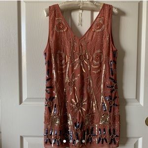 Free People embellished coral tunic/dress